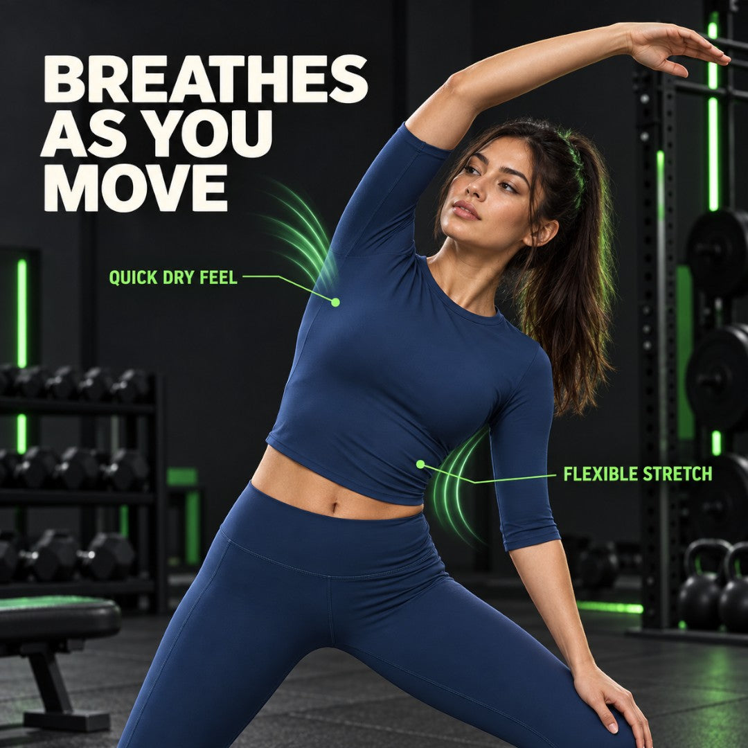 Women’s Half Sleeve Yoga Top | Quick Dry Breathable Gym Shirt | Stretch Workout Tee | Running Fitness Summer Training Sportswear