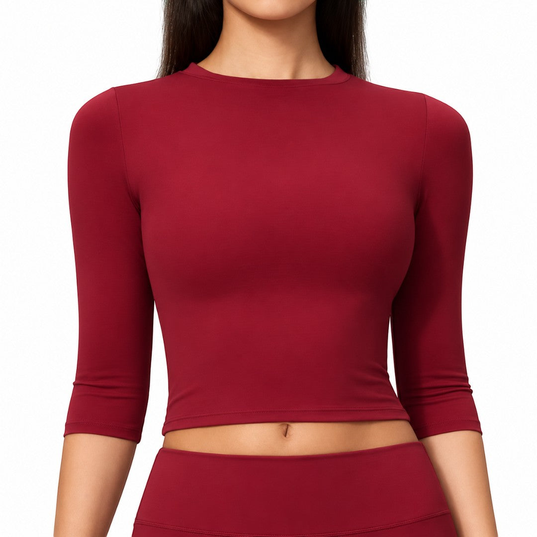 Women’s Half Sleeve Yoga Top | Quick Dry Breathable Gym Shirt | Stretch Workout Tee | Running Fitness Summer Training Sportswear