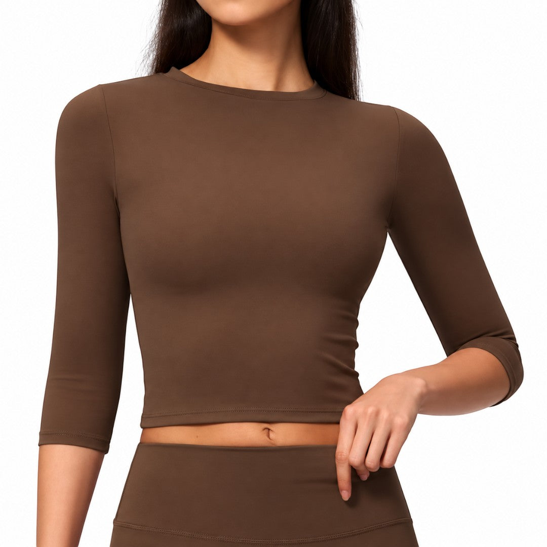 Women’s Half Sleeve Yoga Top | Quick Dry Breathable Gym Shirt | Stretch Workout Tee | Running Fitness Summer Training Sportswear