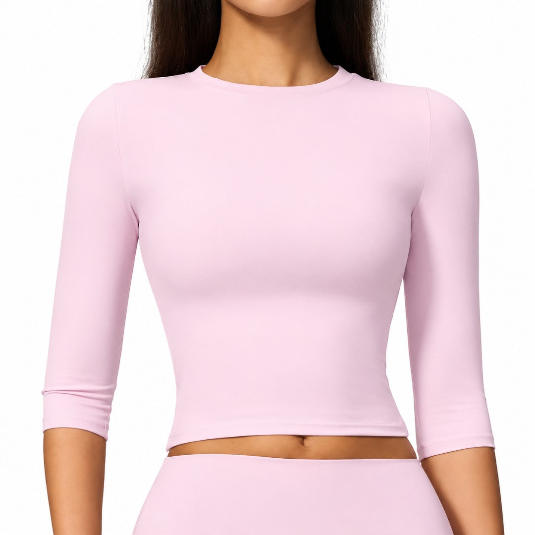 Women’s Half Sleeve Yoga Top | Quick Dry Breathable Gym Shirt | Stretch Workout Tee | Running Fitness Summer Training Sportswear