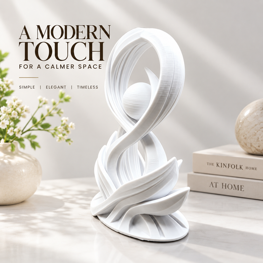 Abstract White Sculpture Modern Artistic Figurine Home Decor Desk Shelf Table Ornament Contemporary Gift