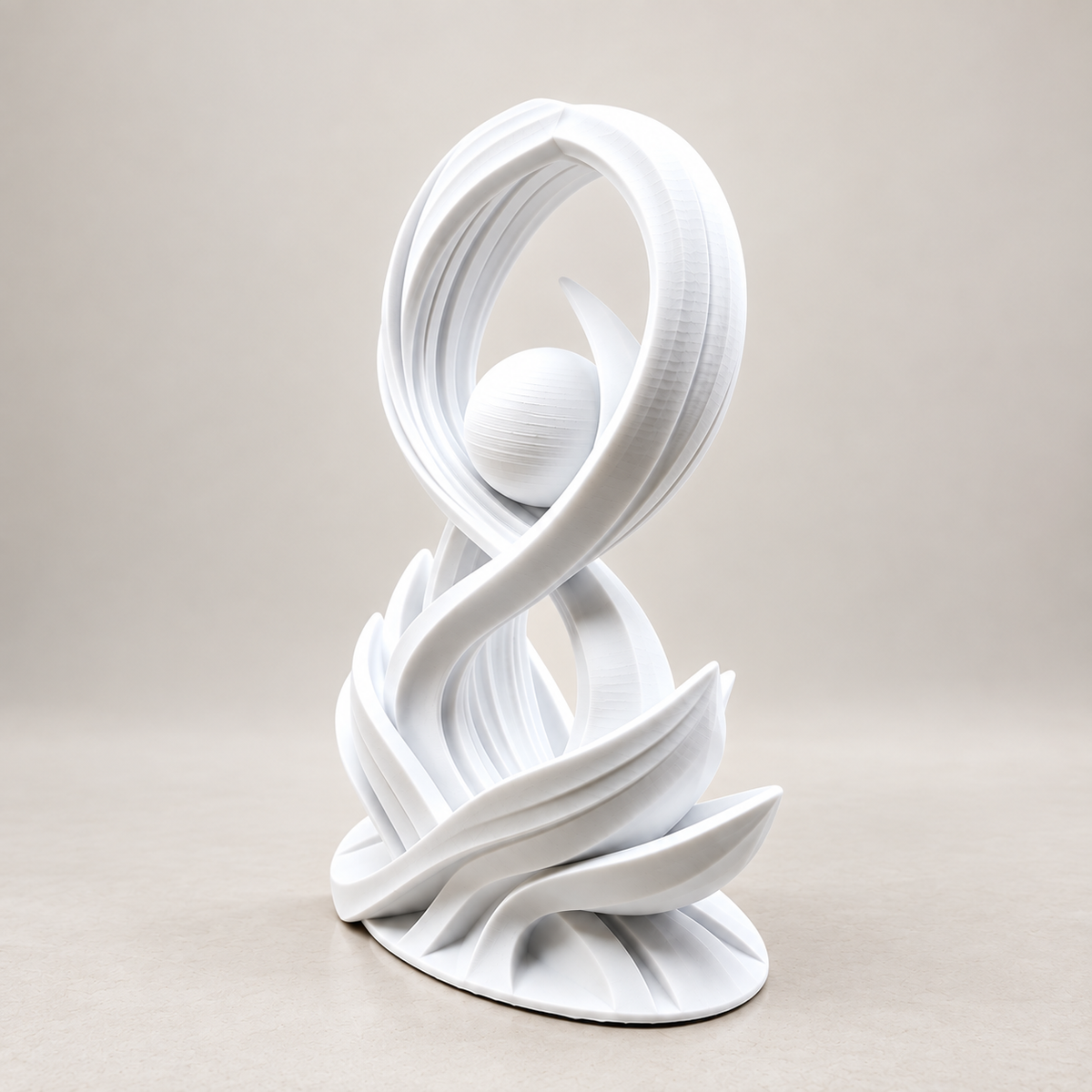 Abstract White Sculpture Modern Artistic Figurine Home Decor Desk Shelf Table Ornament Contemporary Gift