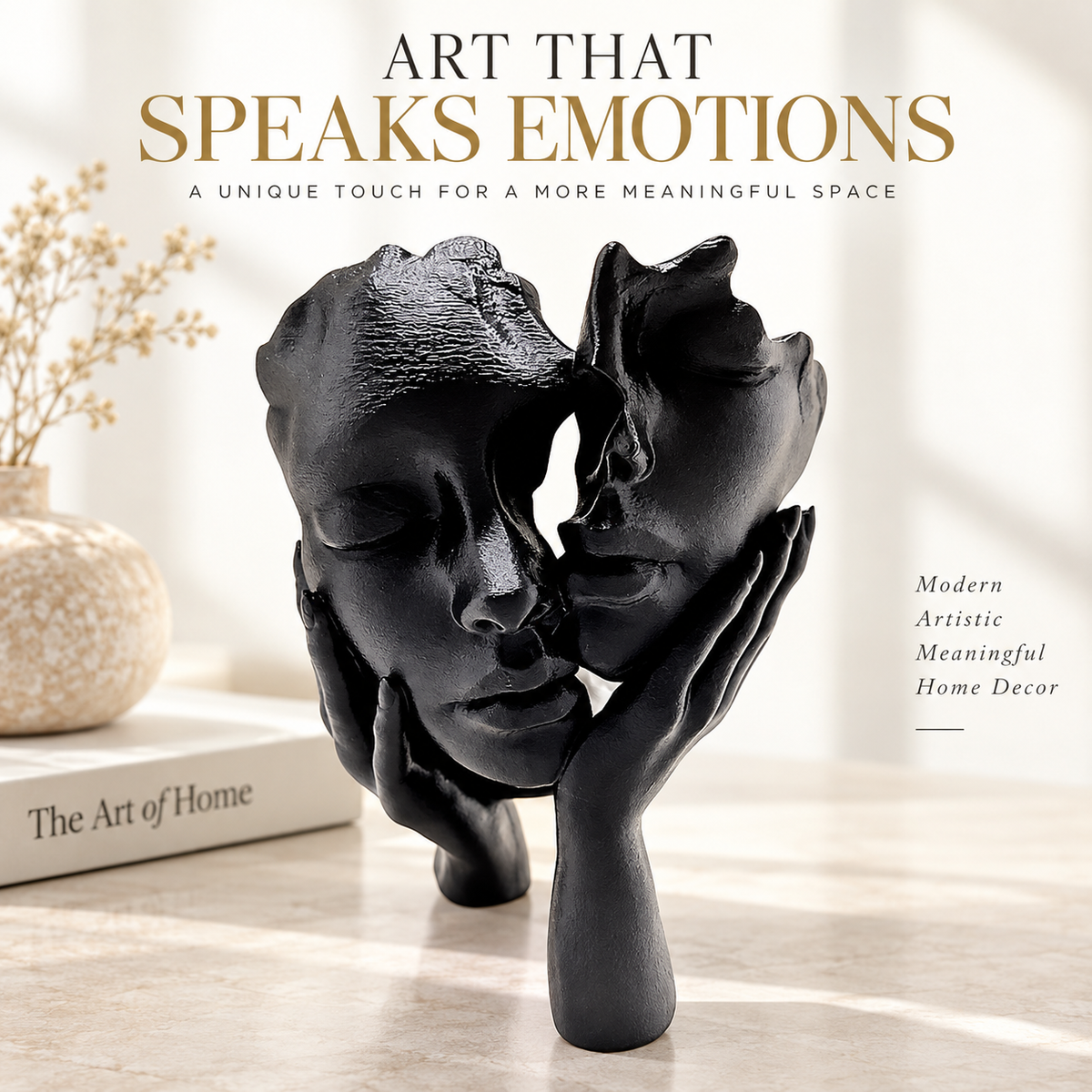 Abstract Embrace Sculpture Modern Couple Figurine Minimalist Home Decor Shelf Table Ornament Artistic Gift