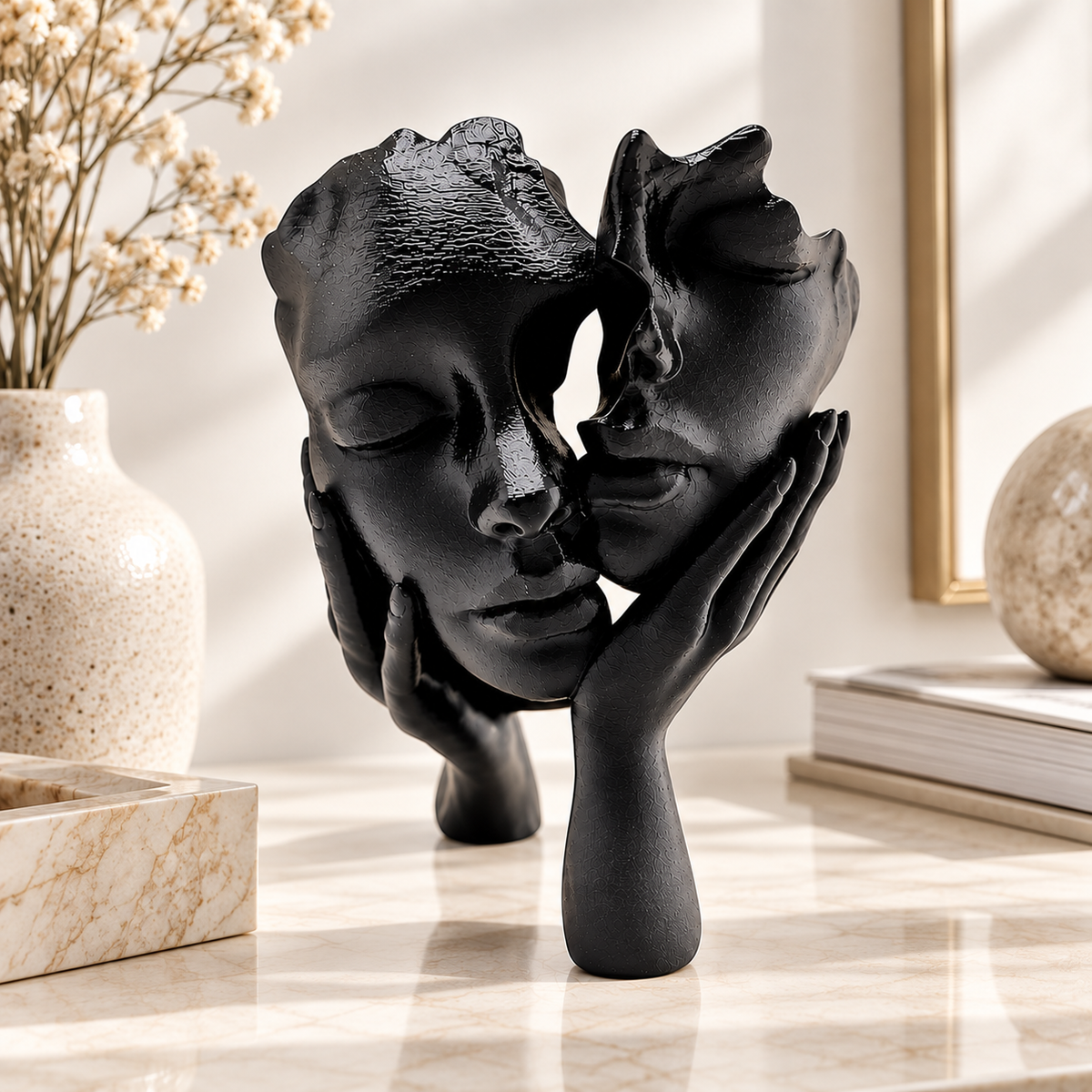 Abstract Embrace Sculpture Modern Couple Figurine Minimalist Home Decor Shelf Table Ornament Artistic Gift