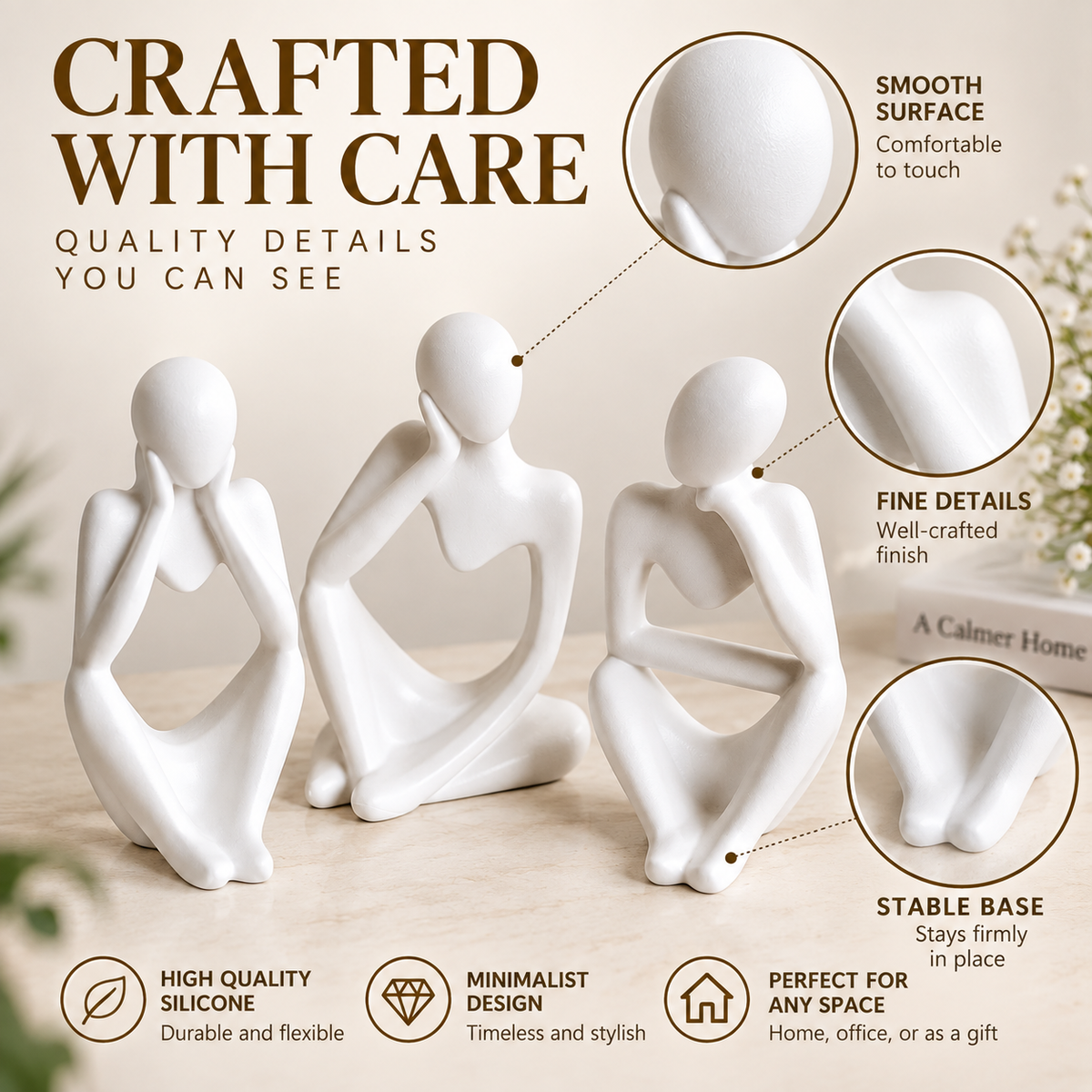 Modern Architectural Silicone Resin Mold Set Abstract Figurine Casting Craft DIY Home Decor Shapes