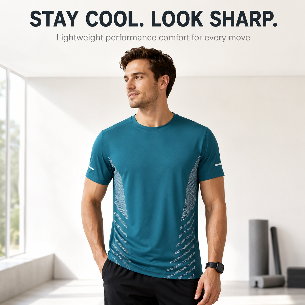 Men Quick Dry Workout T Shirt | Lightweight Athletic Tee | Breathable Running Gym Shirt | Casual Training Top