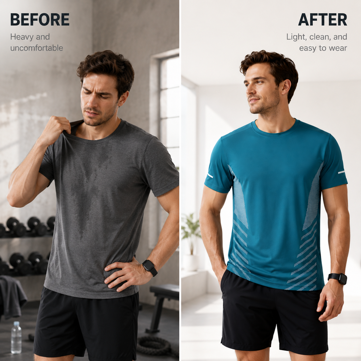 Men Quick Dry Workout T Shirt | Lightweight Athletic Tee | Breathable Running Gym Shirt | Casual Training Top