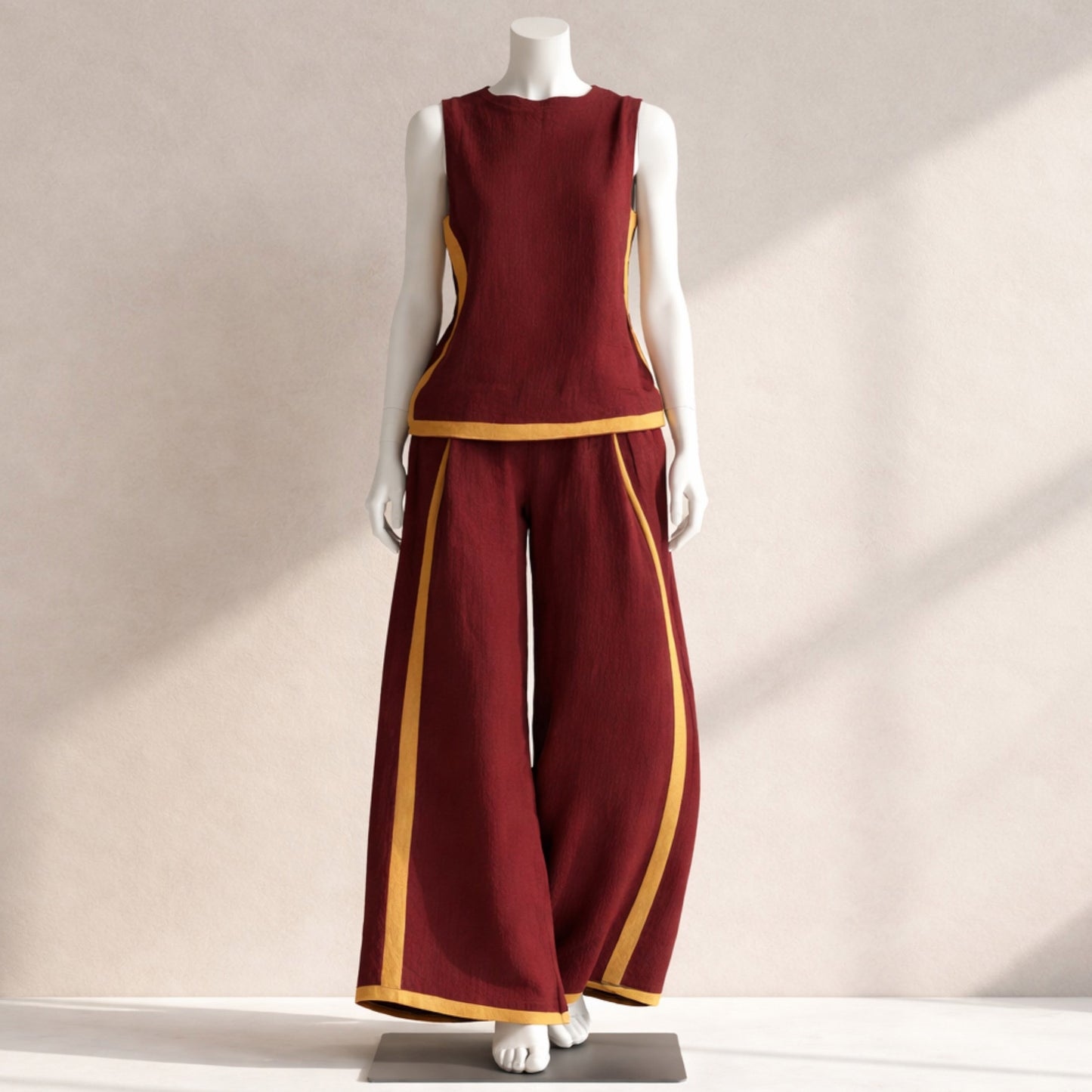 Women’s Sleeveless Wide-leg Trouser Set / Casual Summer Fashion