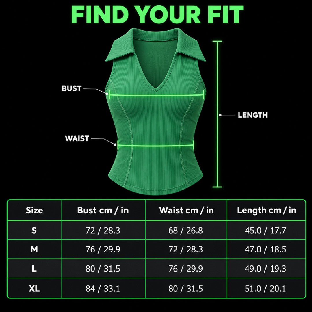 Sleeveless Yoga Top for Women | Collared V Neck Workout Shirt, Slim Fit Racerback Fitness Tank for Gym, Running, Dance and Summer Outfits