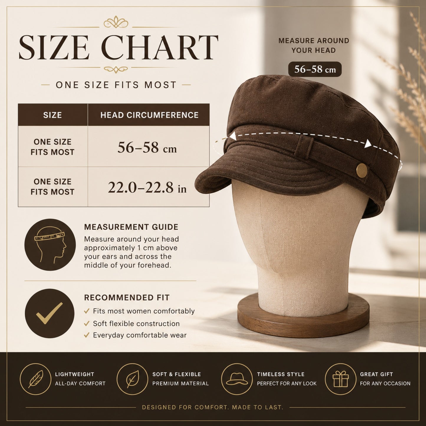 Vintage Newsboy Cap for Women | Elegant Baker Boy Hat | Old Money Style Fashion Cap | Casual Luxury Everyday Hat