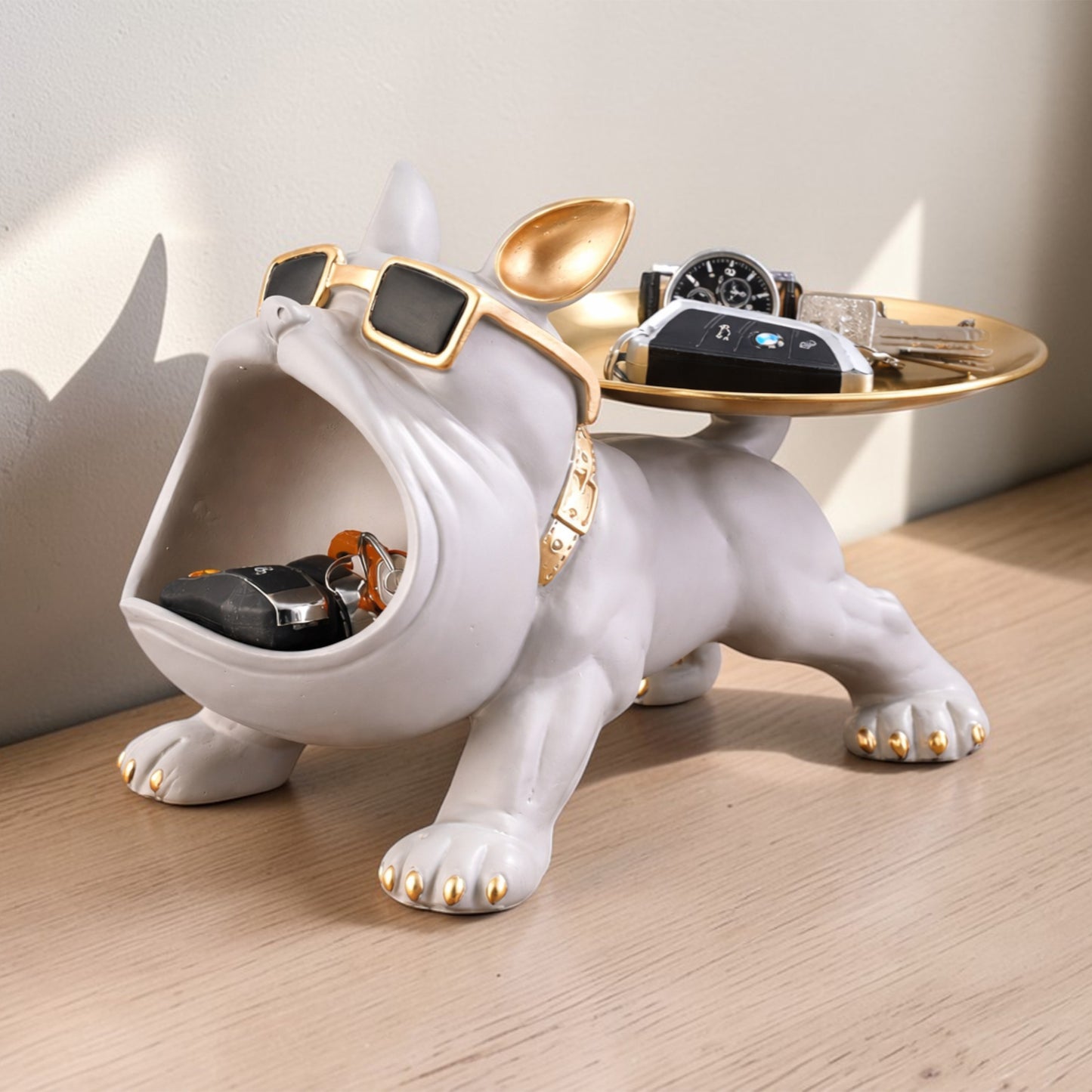 Cute Bulldog Storage Figurine with Tray – Unique Gift for Dog Lovers & Home Decor