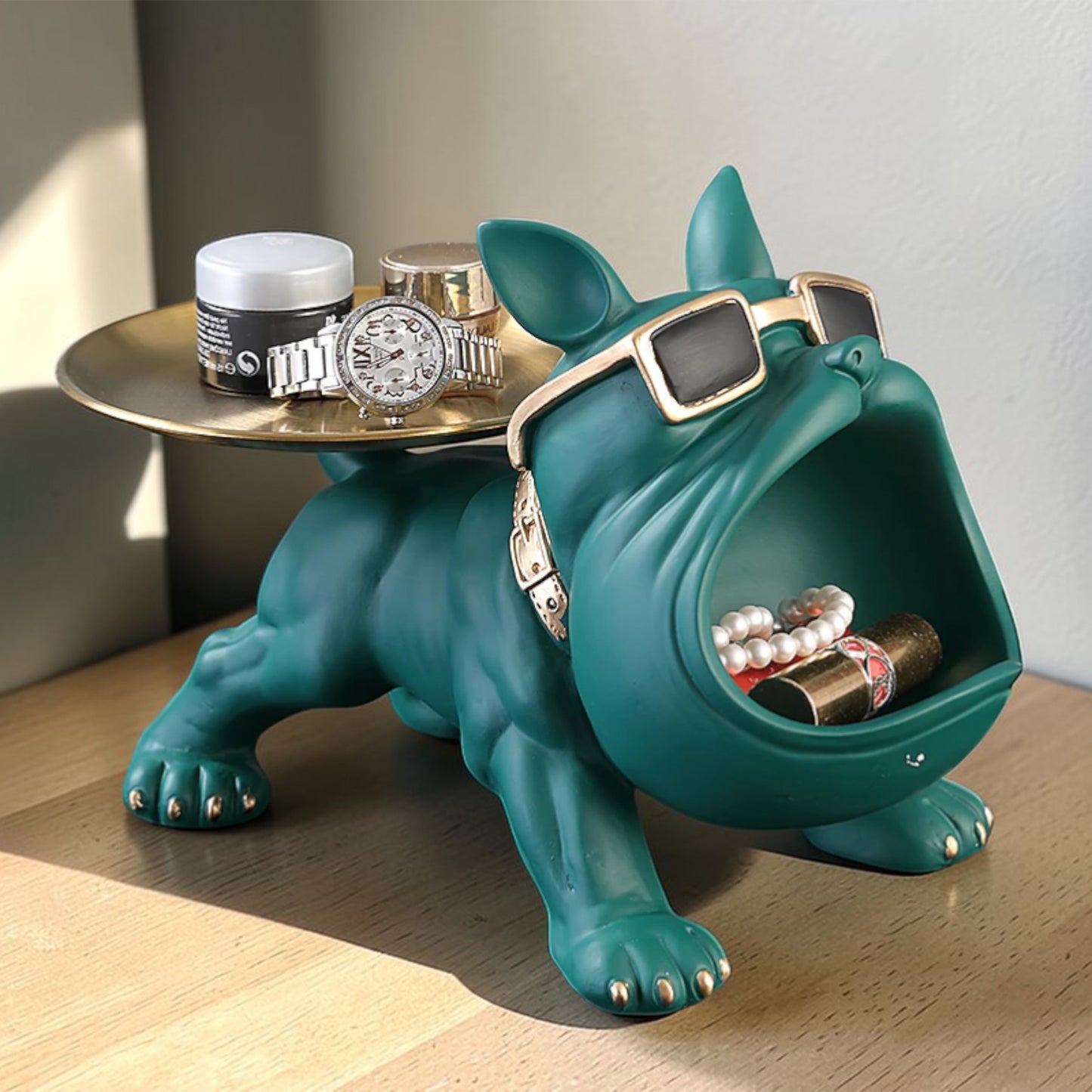 Cute Bulldog Storage Figurine with Tray – Unique Gift for Dog Lovers & Home Decor