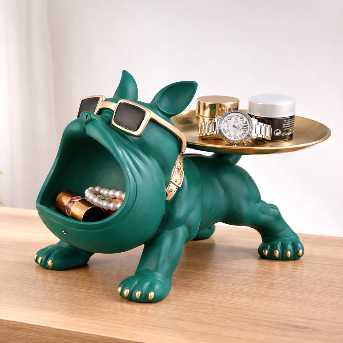 Cute Bulldog Storage Figurine with Tray – Unique Gift for Dog Lovers & Home Decor