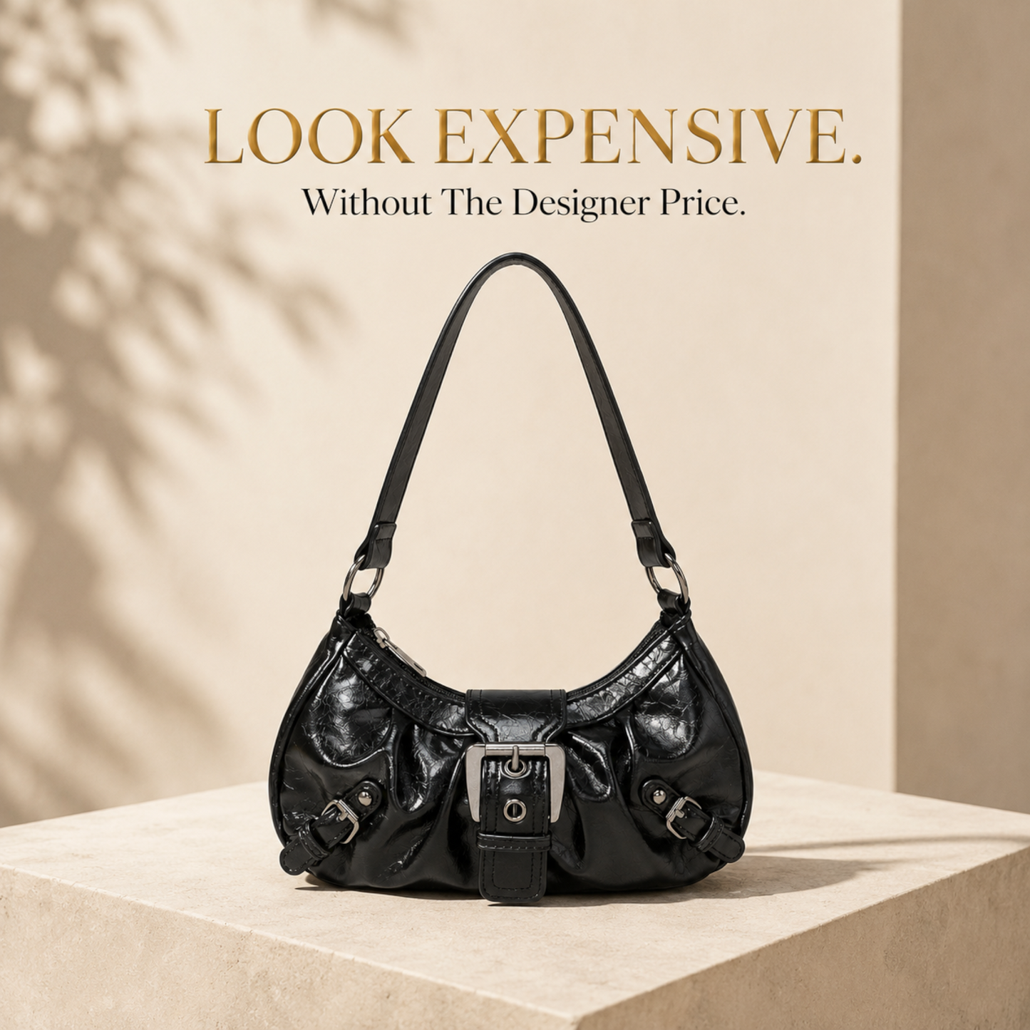 Y2K Vintage Leather Shoulder Bag for Women | Maillard Style Retro Armpit Handbag | Designer Inspired Saddle Purse