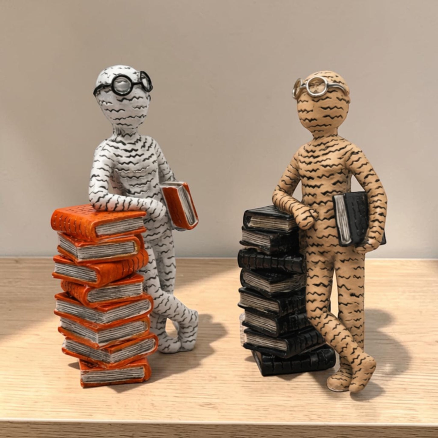 Abstract Reader Book Statue | Modern Resin Figurine Home Decor