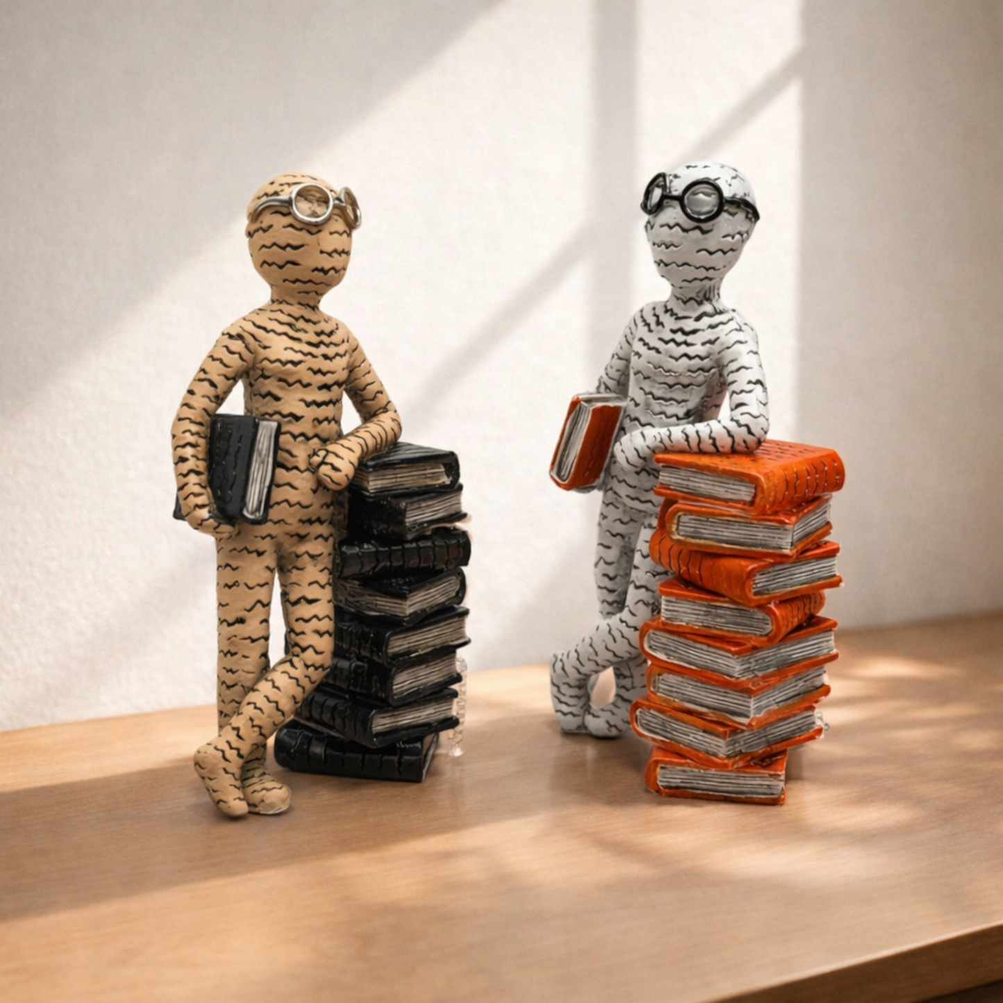 Abstract Reader Book Statue | Modern Resin Figurine Home Decor