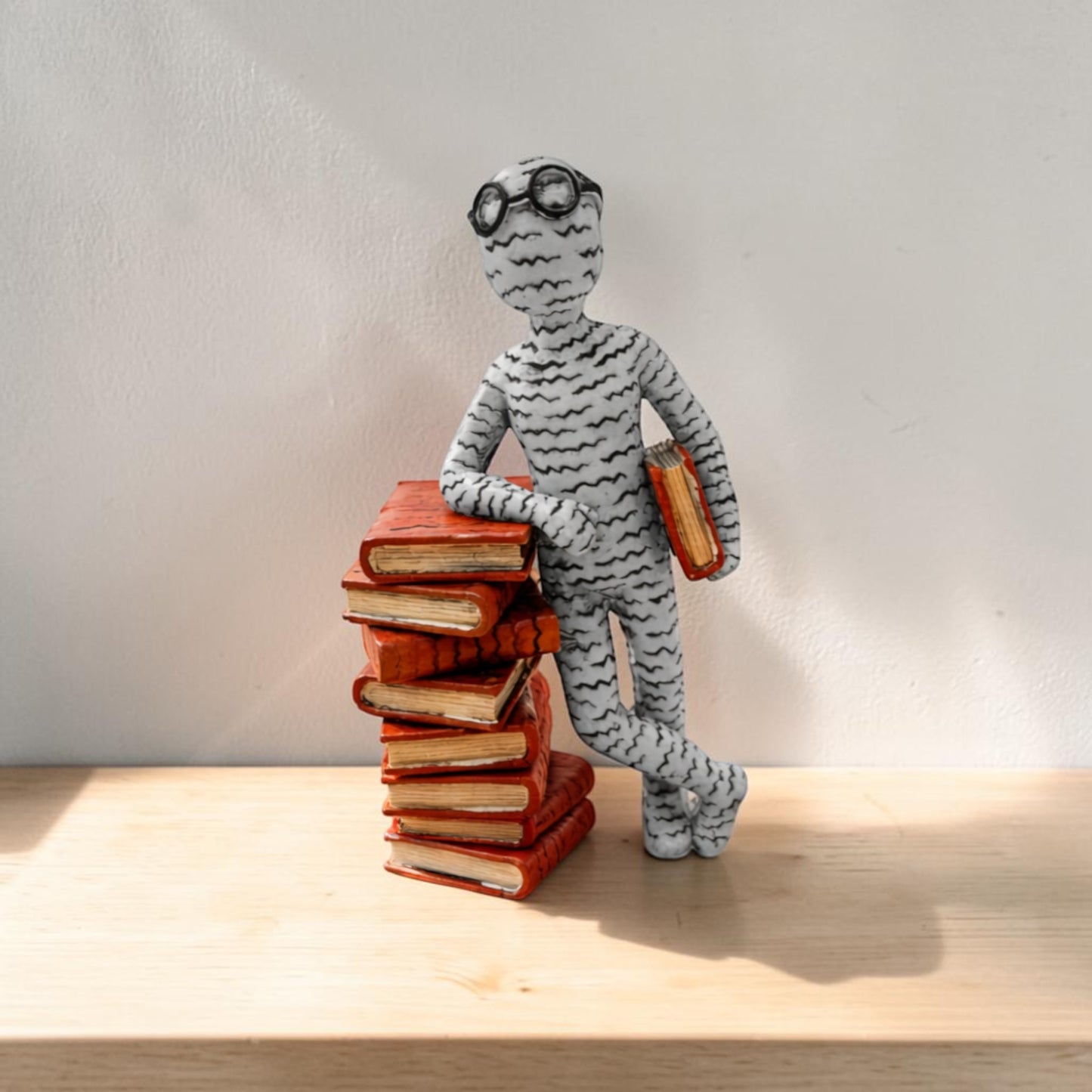 Abstract Reader Book Statue | Modern Resin Figurine Home Decor