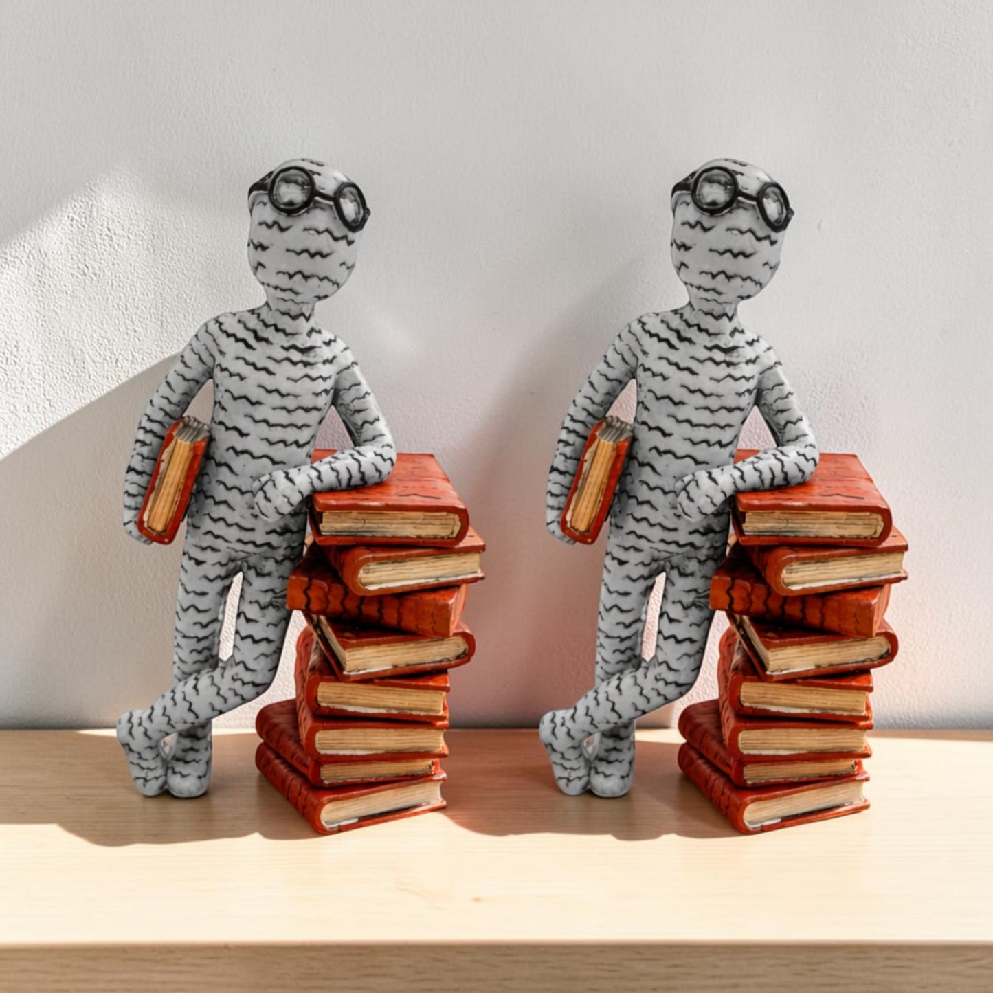 Abstract Reader Book Statue | Modern Resin Figurine Home Decor