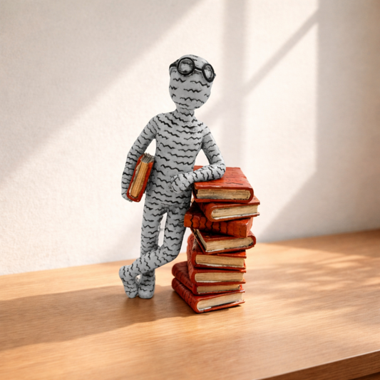 Abstract Reader Book Statue | Modern Resin Figurine Home Decor