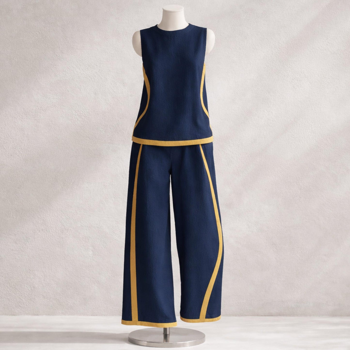 Women’s Sleeveless Wide-leg Trouser Set / Casual Summer Fashion