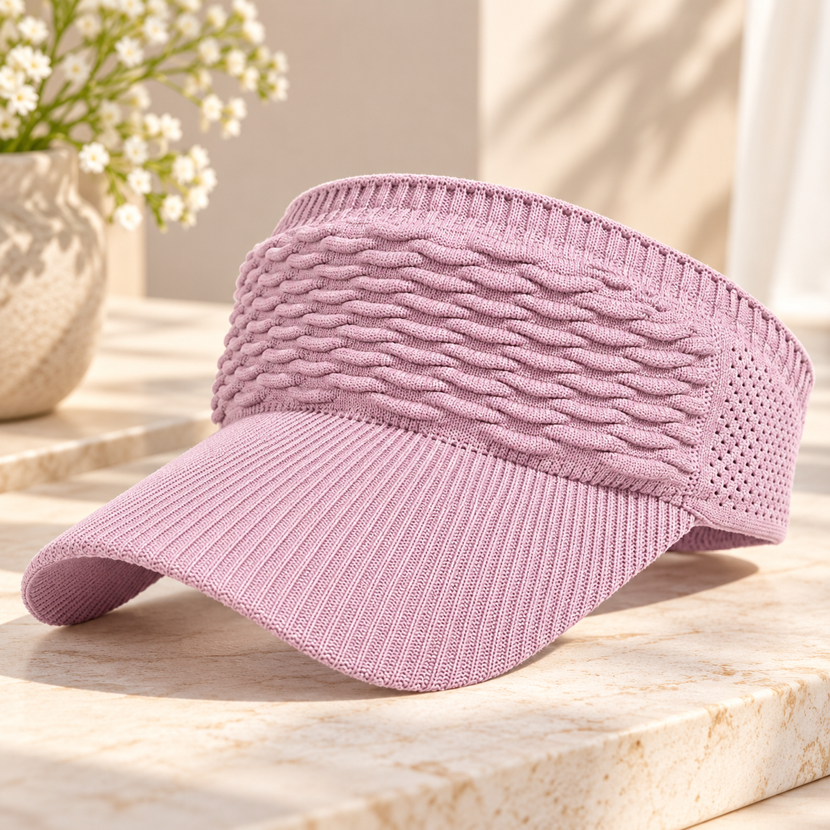 Women’s UV Sun Visor Hat, Breathable Visor Cap, Adjustable Open Top Sun Hat, Ponytail Beach Hat, Lightweight Summer Headwear