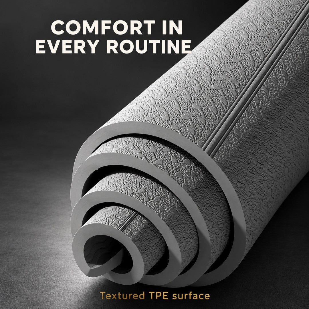 Foldable Yoga Mat for Home Workouts and Travel | Lightweight Non Slip Exercise Pad with Textured Surface and Compact Storage, Easy Clean