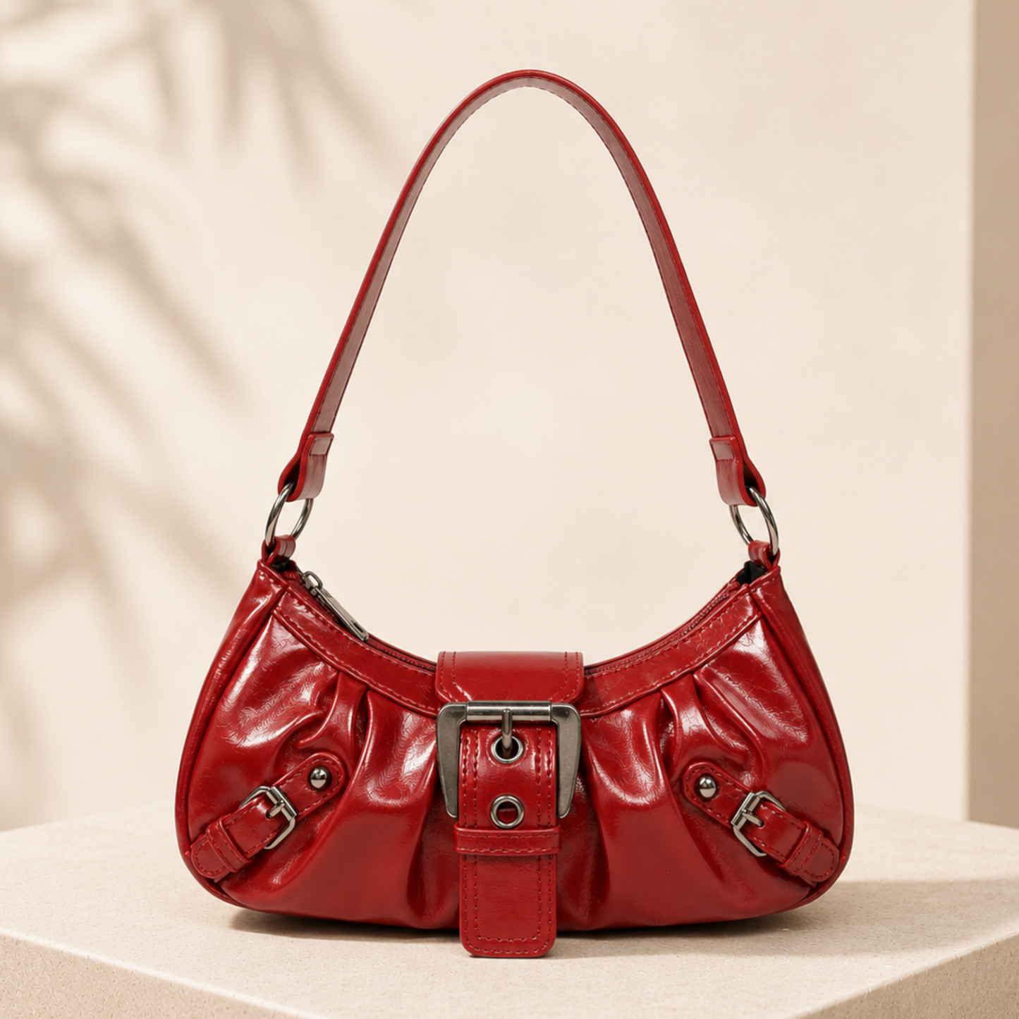 Y2K Vintage Leather Shoulder Bag for Women | Maillard Style Retro Armpit Handbag | Designer Inspired Saddle Purse