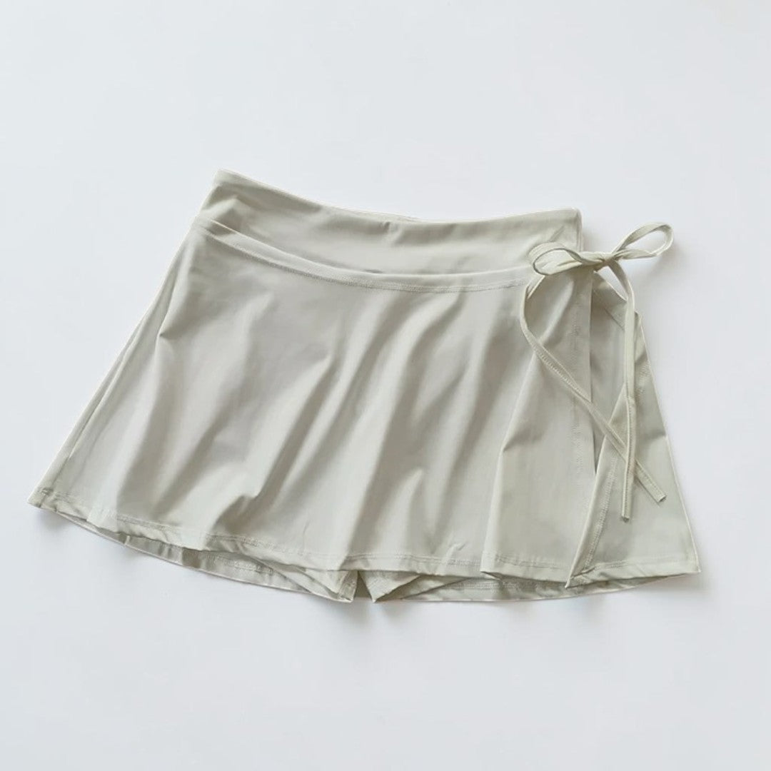 Women’s Tennis Skort | Wrap Front Sports Skirt with Built-In Shorts | Side Tie Workout Bottoms | Badminton Yoga Gym Apparel