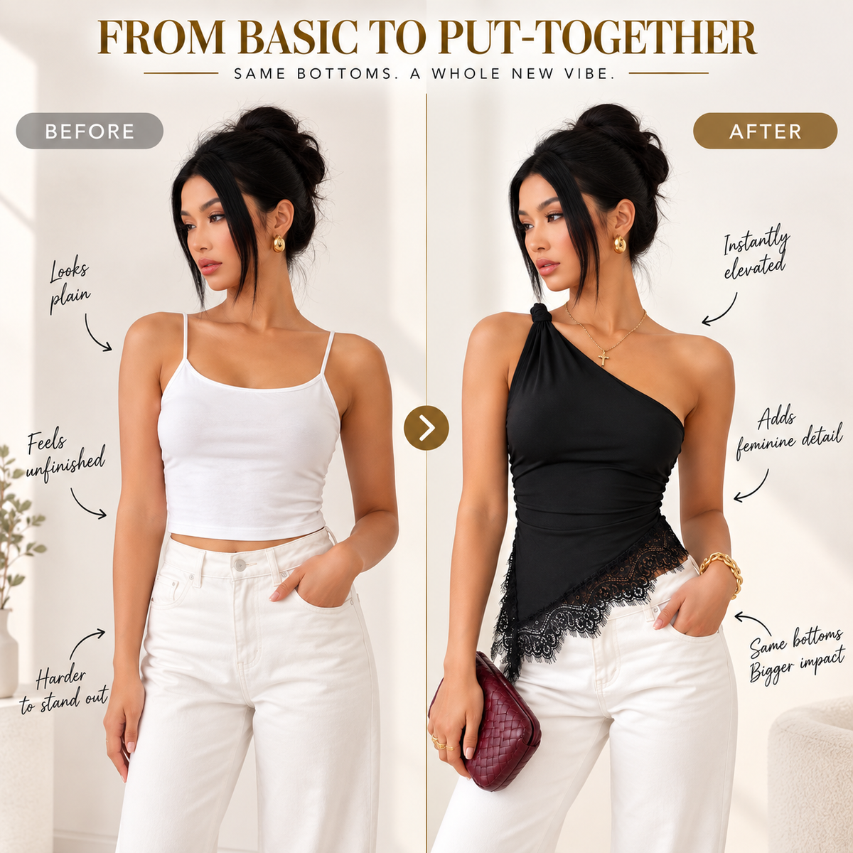 Women Black Lace Crop Top | One Shoulder Twist Knot Shirt | Ruched Asymmetrical Blouse | Backless Y2K Going Out Top | Summer Streetwear