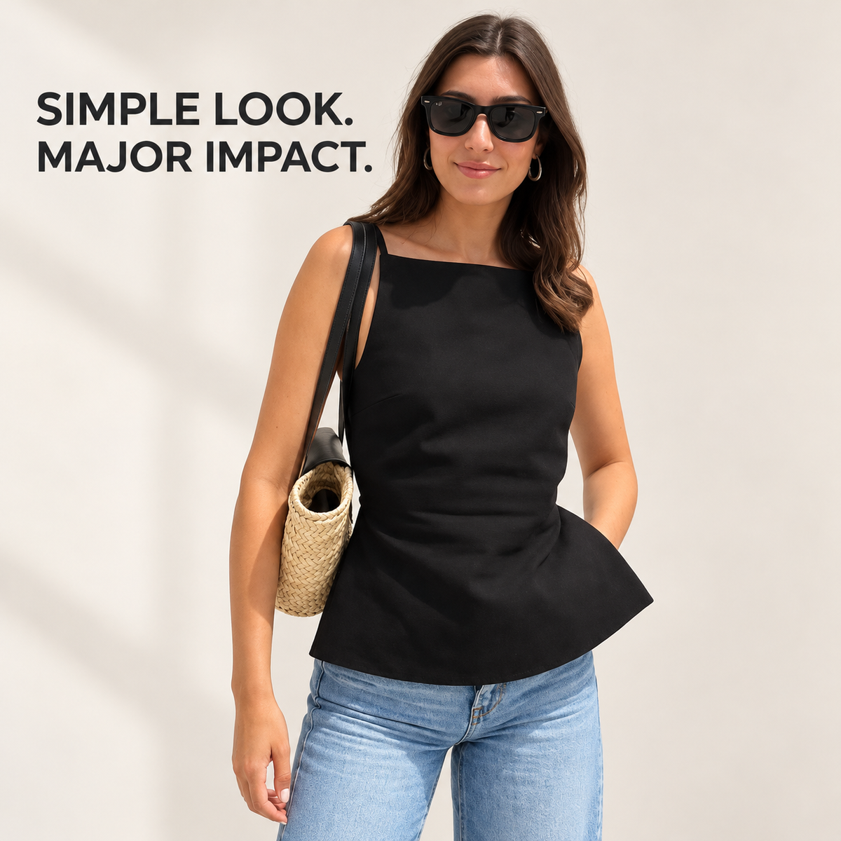 Square Neck Camisole Top | Womens Fitted Spaghetti Strap Tank | Sleeveless Casual Blouse