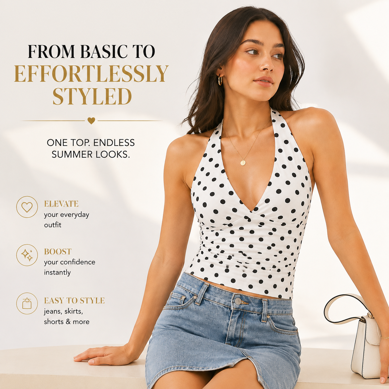 Polka Dot Halter Top Women V Neck Lace Up Backless Tank Top Y2K Summer Streetwear Fitted Vest Cute Casual Outfit