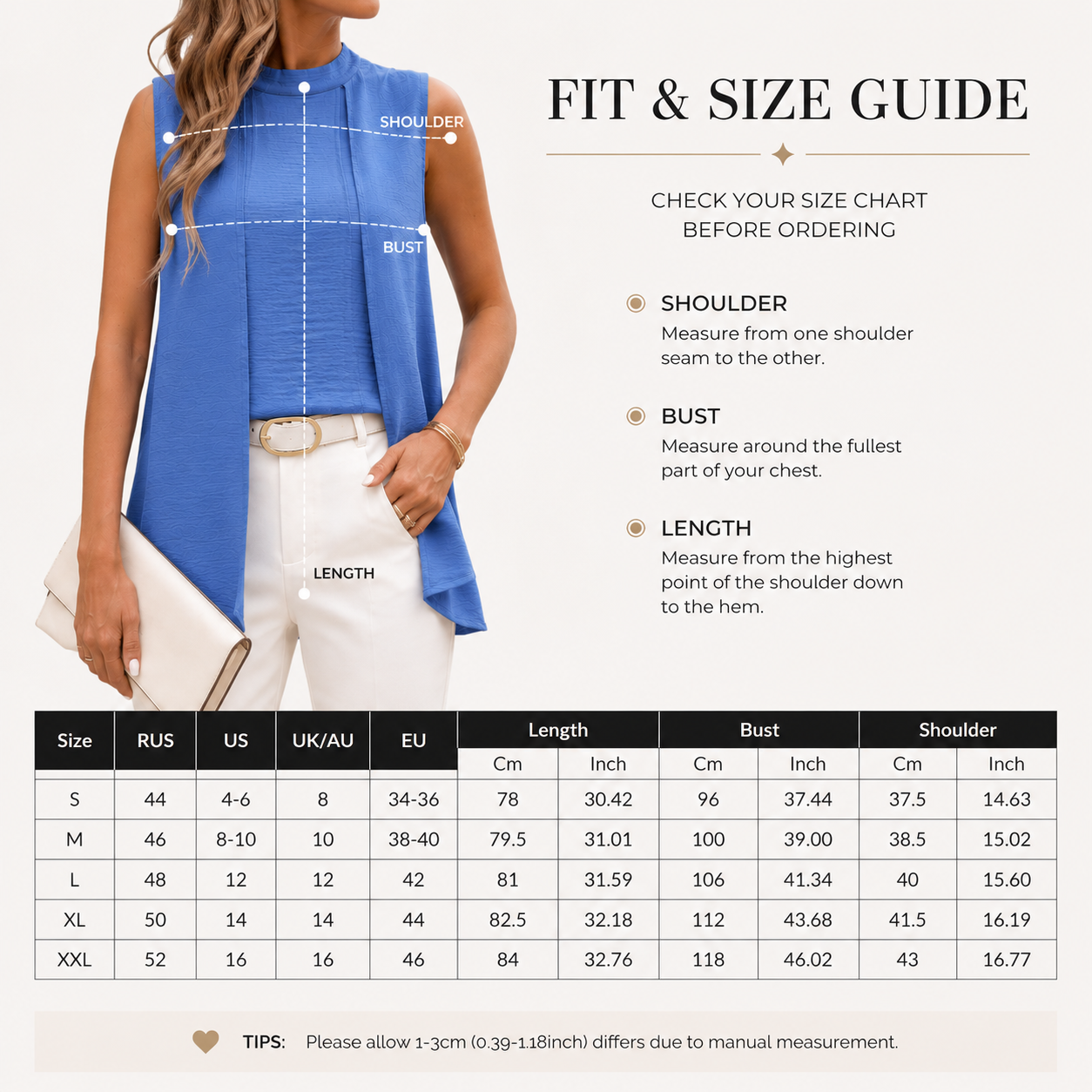 Women’s Sleeveless Layered Blouse | O Neck Split Front Shirt | Elegant Summer Top | Loose Draped Workwear Blouse