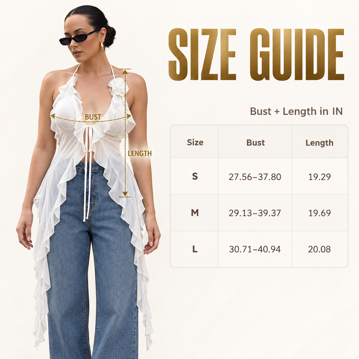 Ruffle Flower Halter Mesh Camisole for Women Deep V Neck Backless Tie Front Asymmetrical Summer Going Out Top