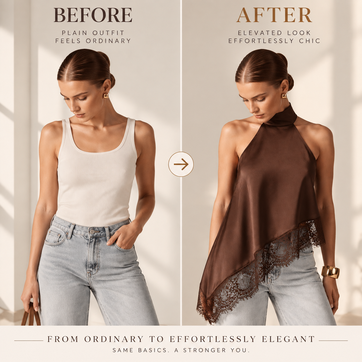 Asymmetrical High Neck Halter Top | Backless Women Fashion Shirt | Elegant Statement Blouse | Modern Evening Outfit