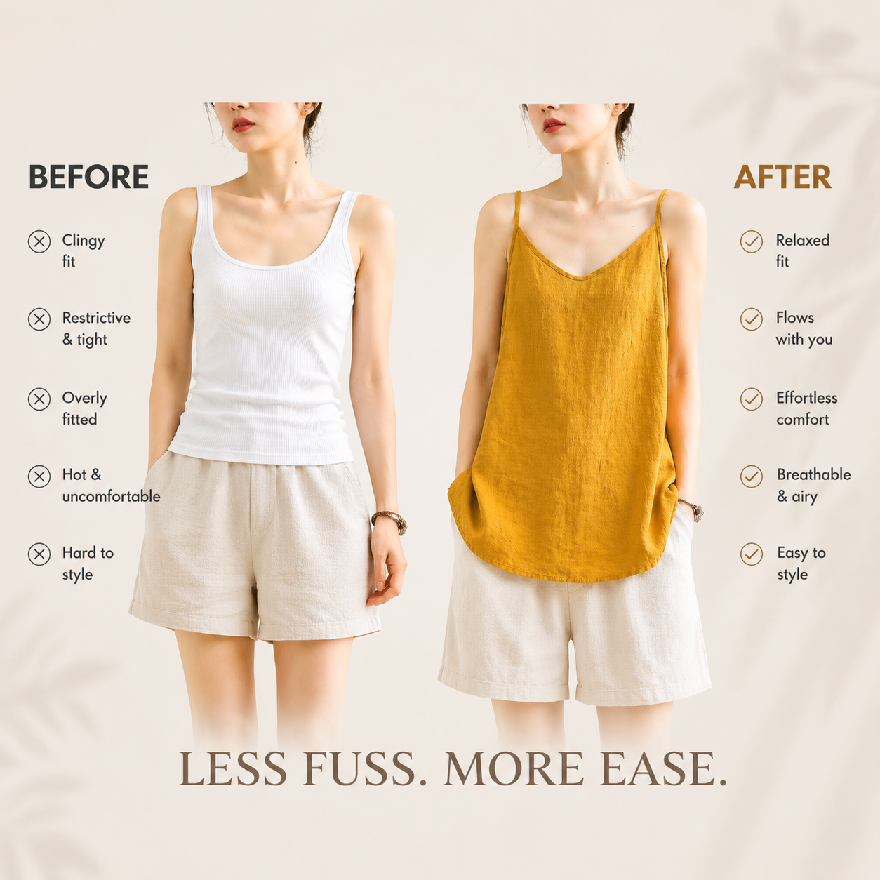 Cotton Linen Spaghetti Strap Top | Loose V Neck Camisole | Sleeveless Summer Tank | Relaxed Casual Layering Top