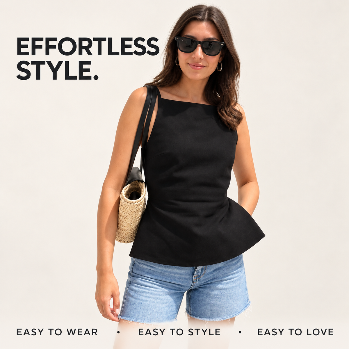 Square Neck Camisole Top | Womens Fitted Spaghetti Strap Tank | Sleeveless Casual Blouse