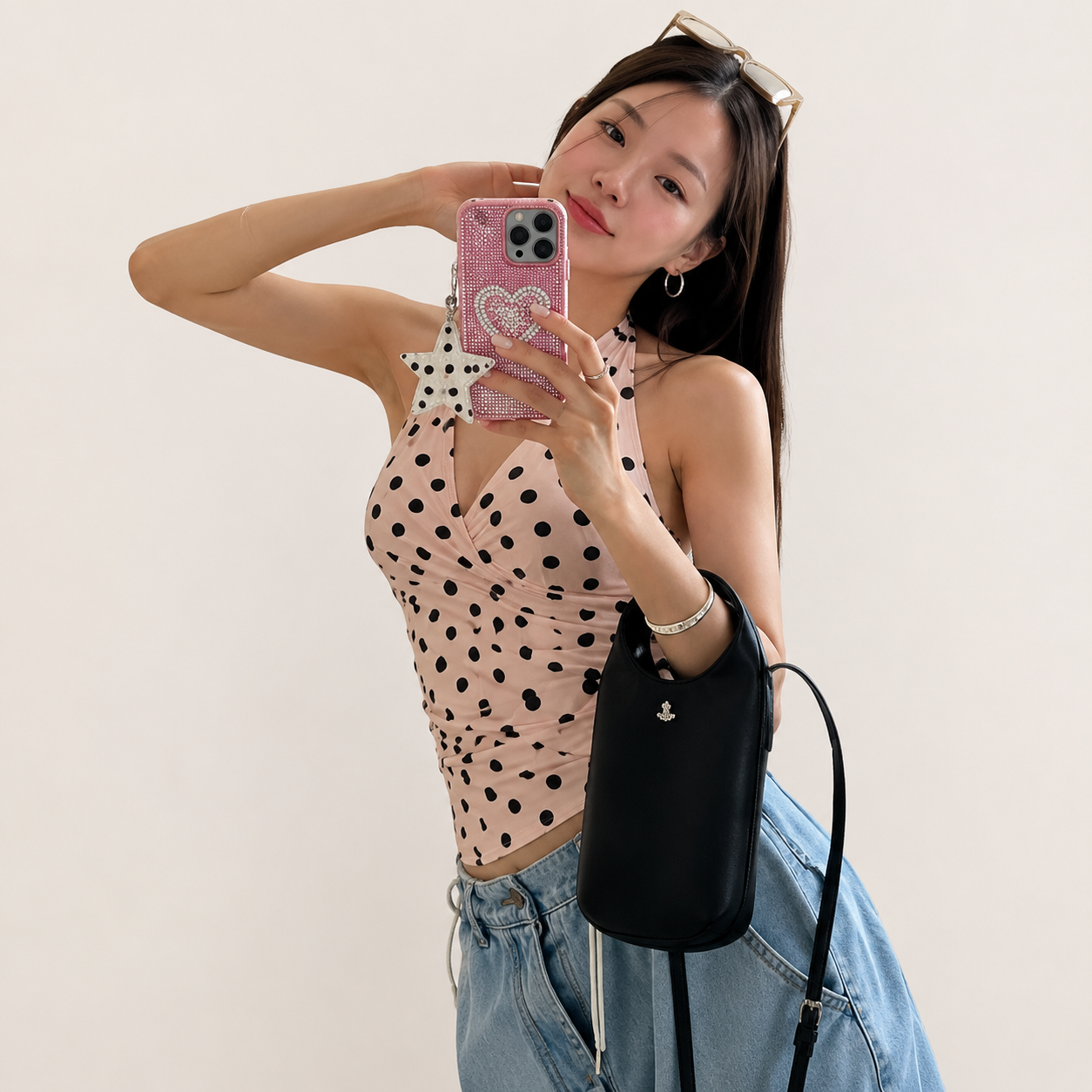 Polka Dot Halter Top Women V Neck Lace Up Backless Tank Top Y2K Summer Streetwear Fitted Vest Cute Casual Outfit