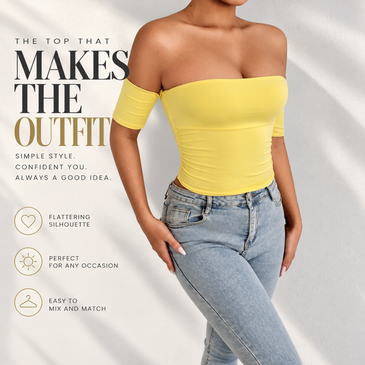 Off Shoulder Crop Top | Womens Going Out Shirt | Short Sleeve Fitted Date Night Blouse