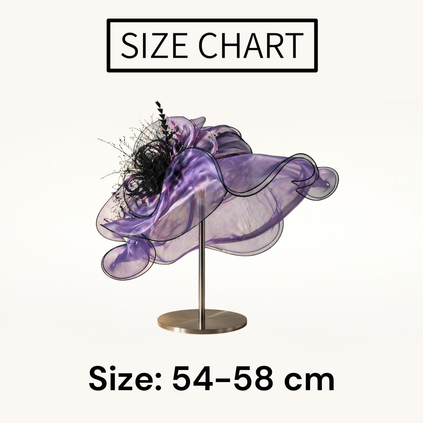 Women’s Elegant Wide Brim Hat | Organza Bow Church Wedding Party Hat