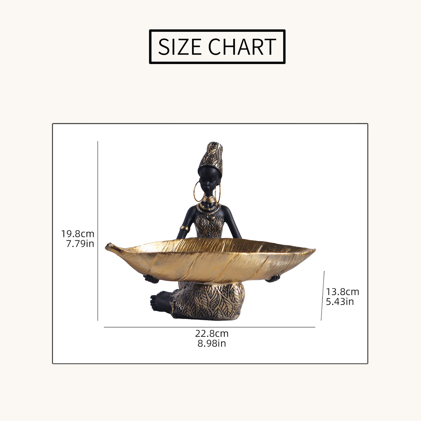 Decorative Lady Tray Statue | Resin Storage Bowl | Home Decor Accent