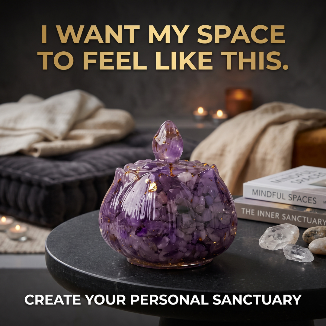 Crystal Healing Stone Bowl – Resin Meditation & Energy Decor