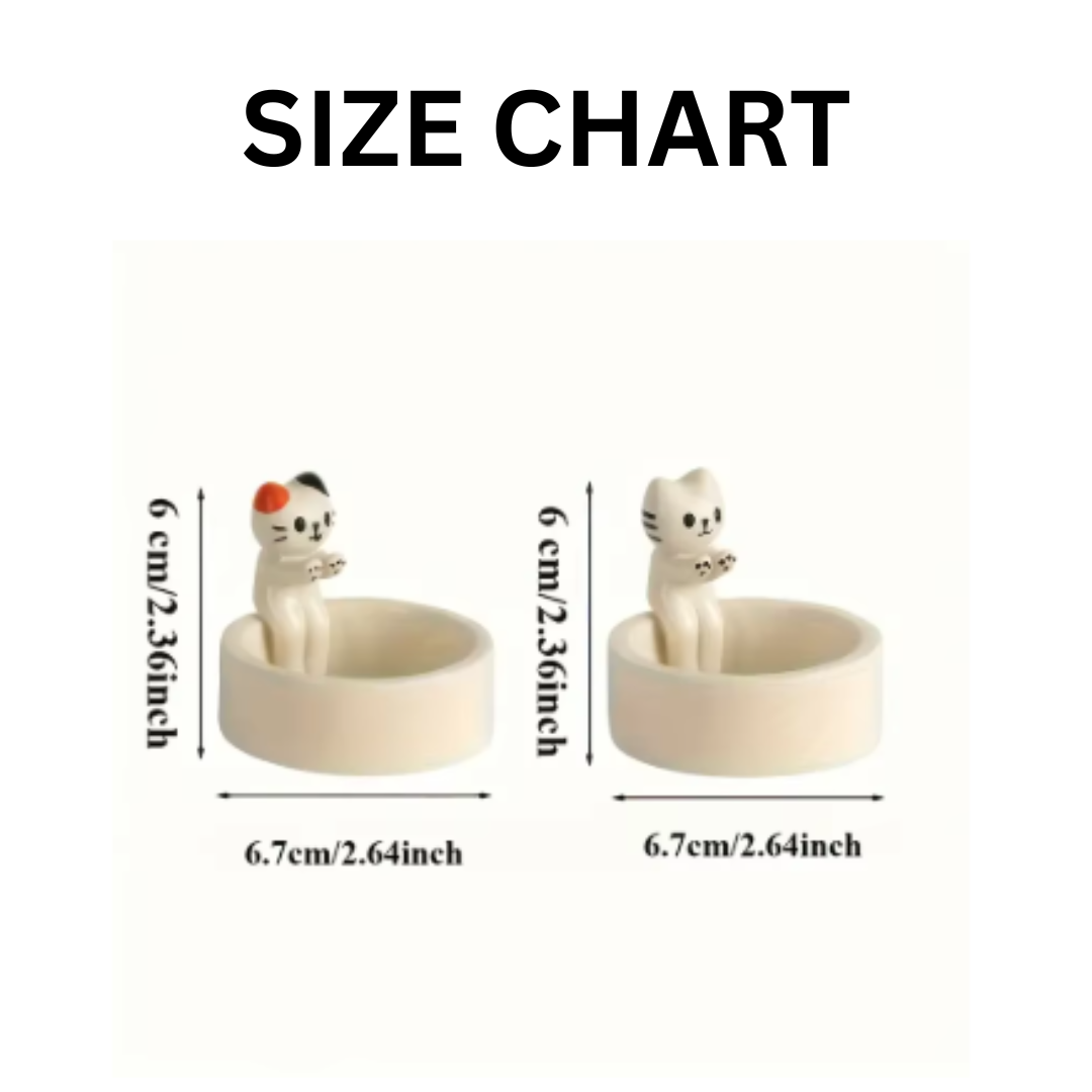Cute Cat Candle Holder, Ceramic Kitten Decor, Tealight Holder Gift