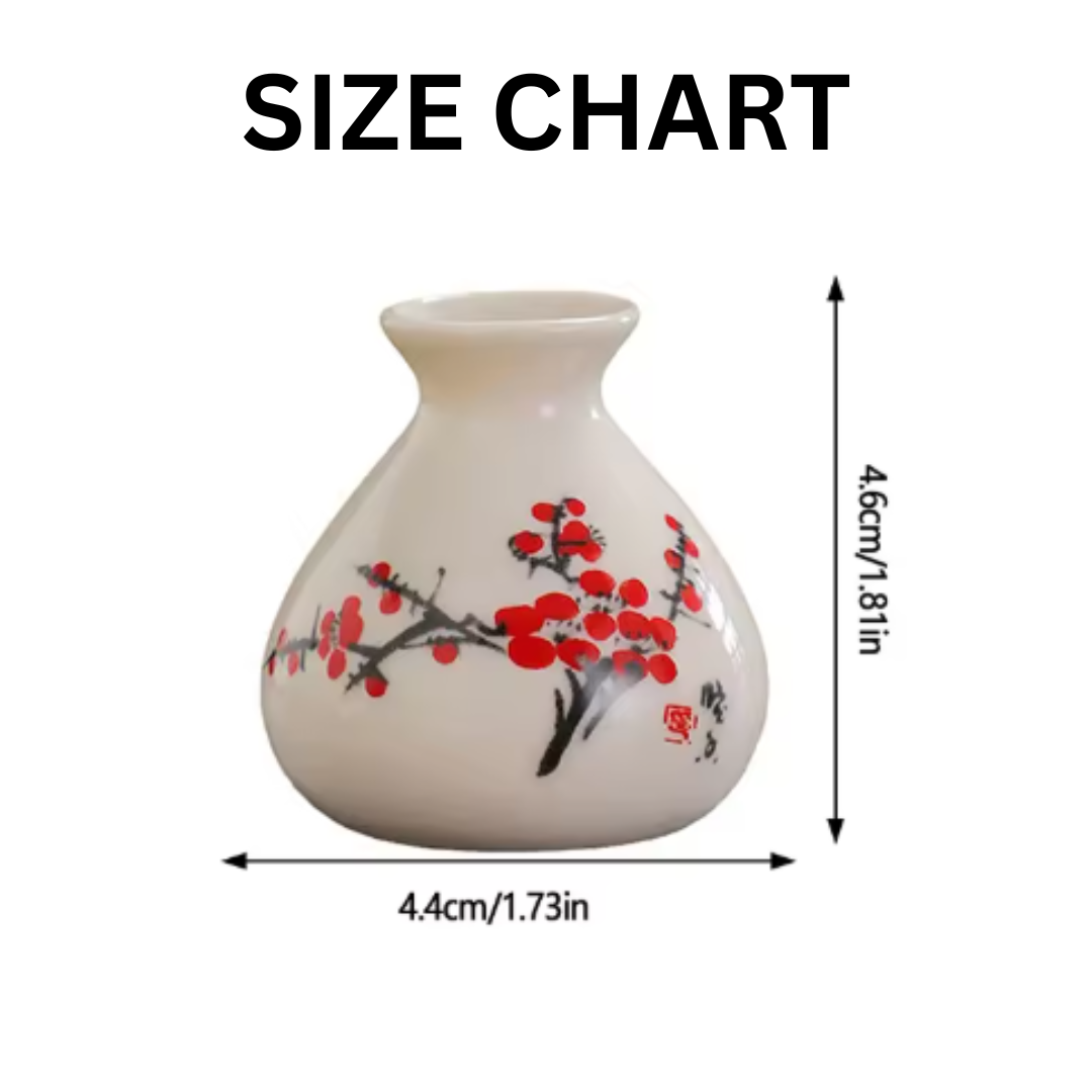Retro Chinese Style Mini Ceramic Vase – White Niche Home Decor Ornament