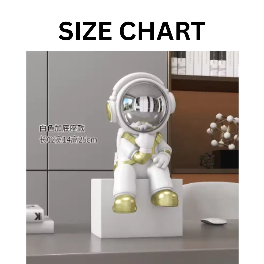 Astronaut Desk Decor, Space Shelf Statue, Headphone Figurine Gift, Sci Fi Ornament, Modern Office Accent, Cosmic Room Decor Jumartins