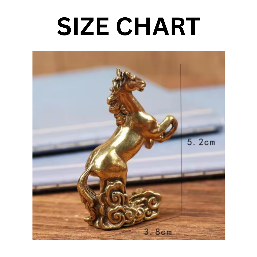 Brass Horse Statue – Chinese Zodiac Desktop Sculpture for Home Decor