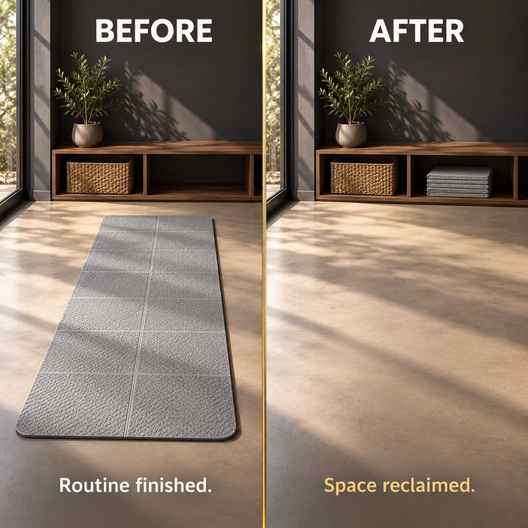 Foldable Yoga Mat for Home Workouts and Travel | Lightweight Non Slip Exercise Pad with Textured Surface and Compact Storage, Easy Clean