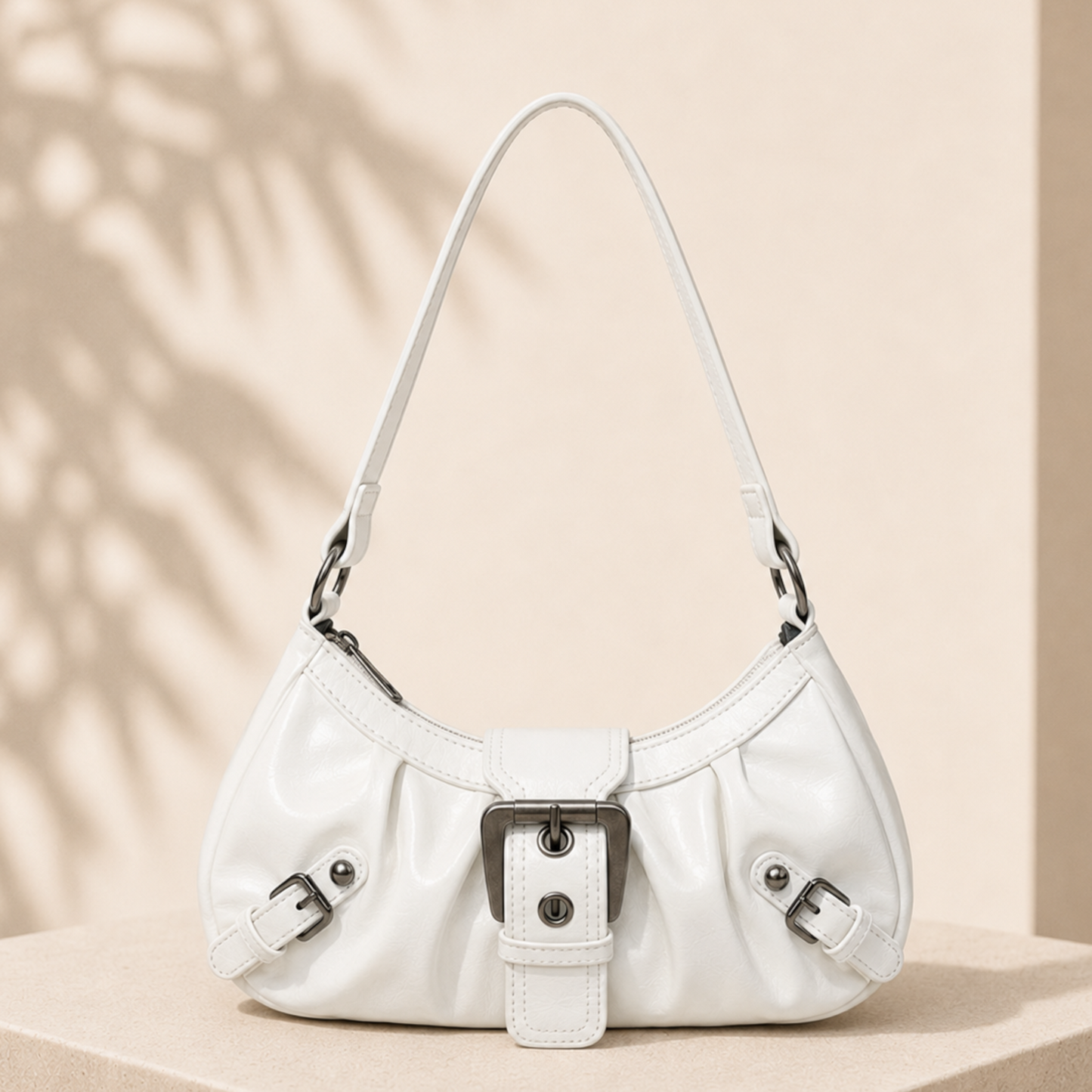 Y2K Vintage Leather Shoulder Bag for Women | Maillard Style Retro Armpit Handbag | Designer Inspired Saddle Purse