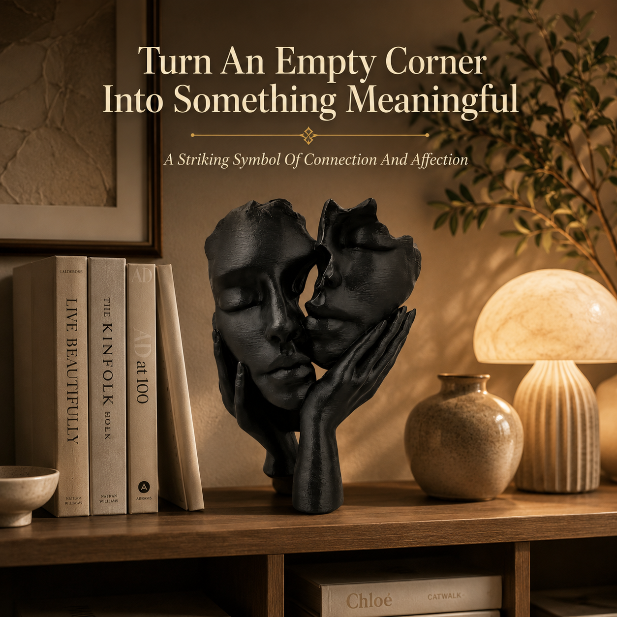 Abstract Embrace Sculpture | Warm Hug Statue | Couple Figurine Decor | Romantic Shelf Accent | Wedding Anniversary Gift