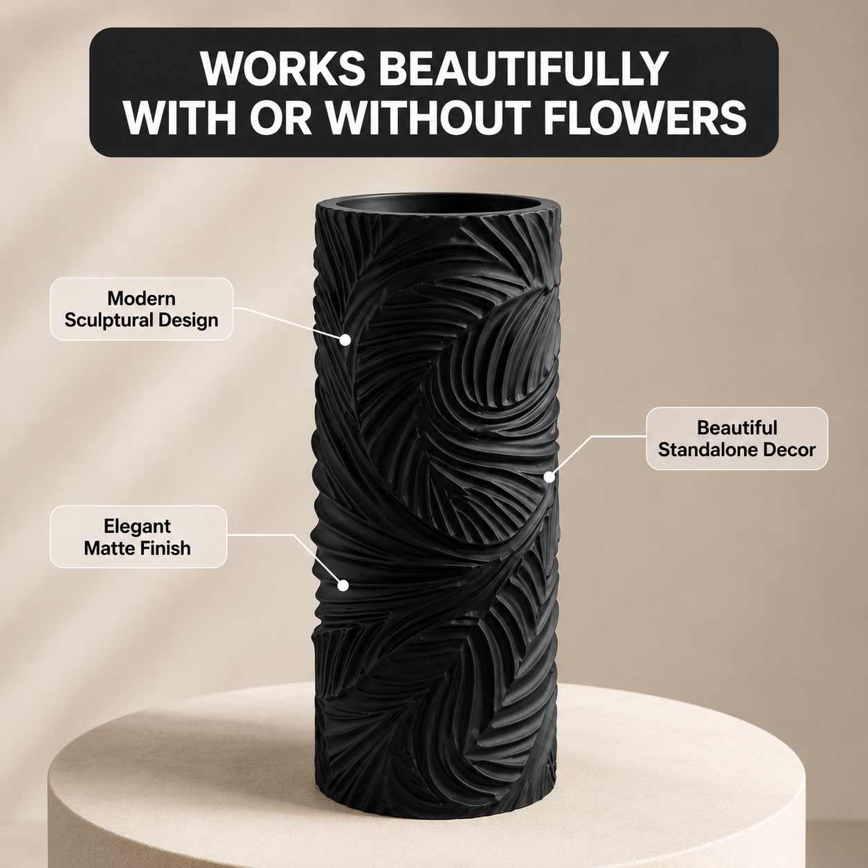 Sculptural Decorative Vase | Spiral Pattern Centerpiece | Wedding Table Decor | Living Room Accent | Office Shelf Decoration