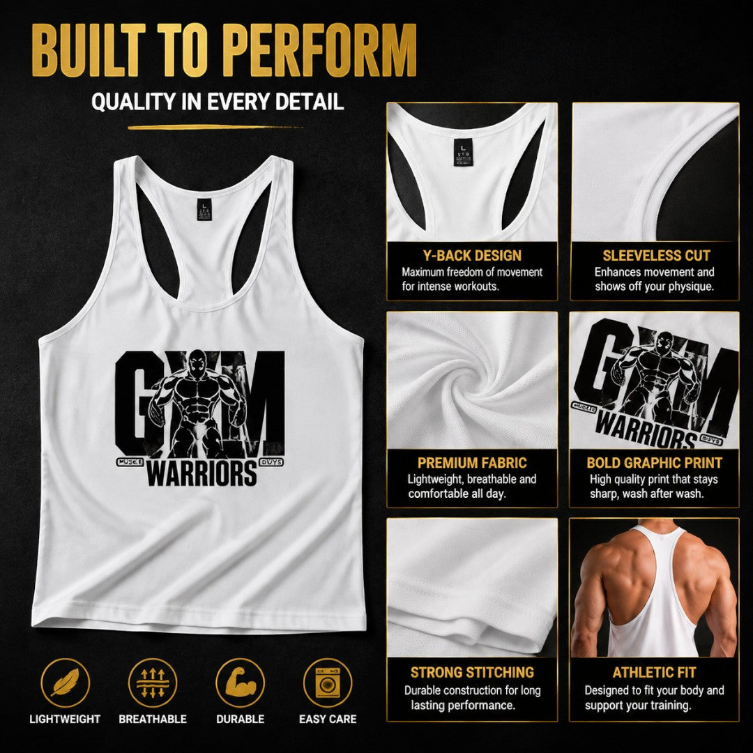 Men Gym Tank Top | Bodybuilding Y Back Sleeveless Shirt | Fitness Workout Muscle Vest | Breathable Athletic Training Wear